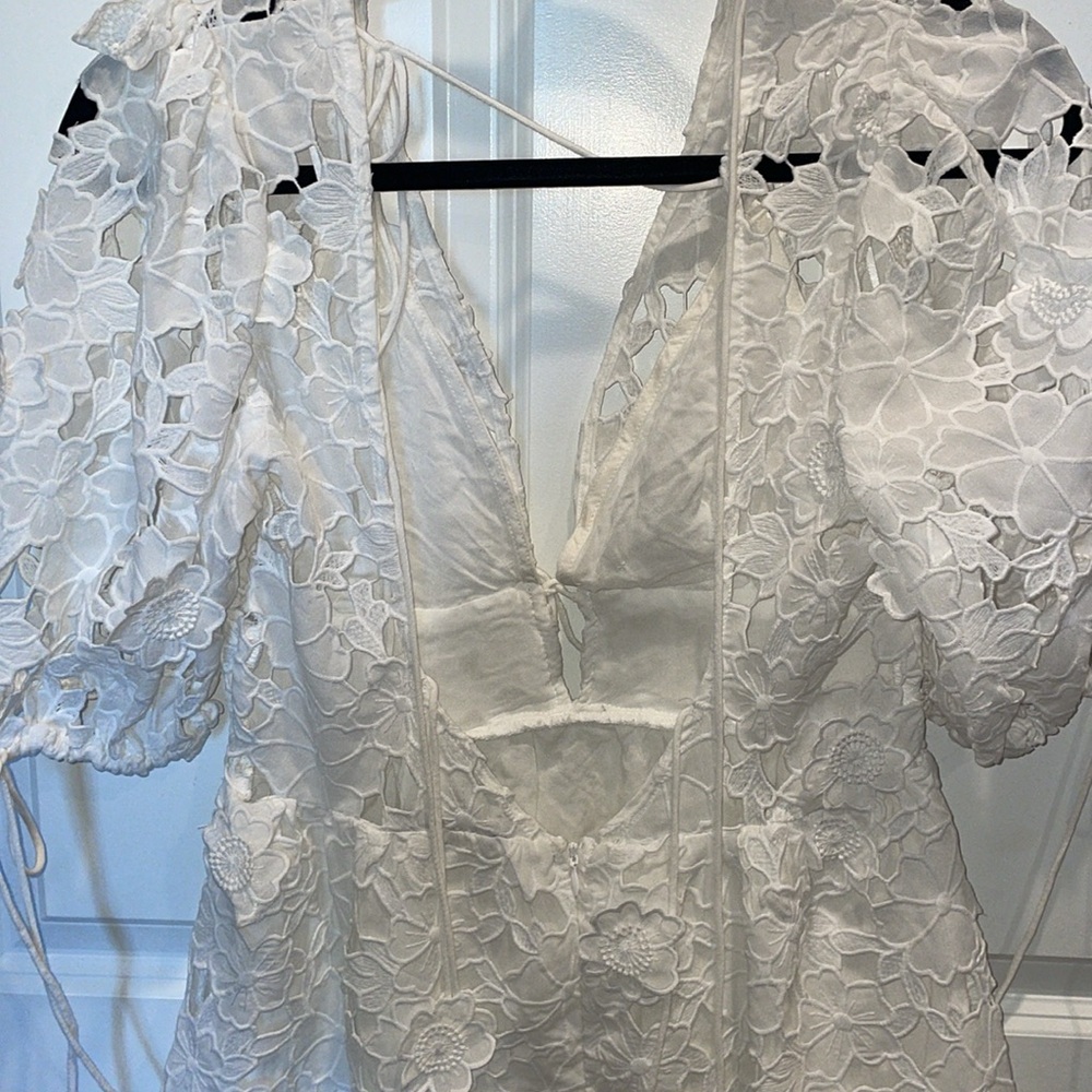 white floral tie front mini dress - Picture 11 of 12